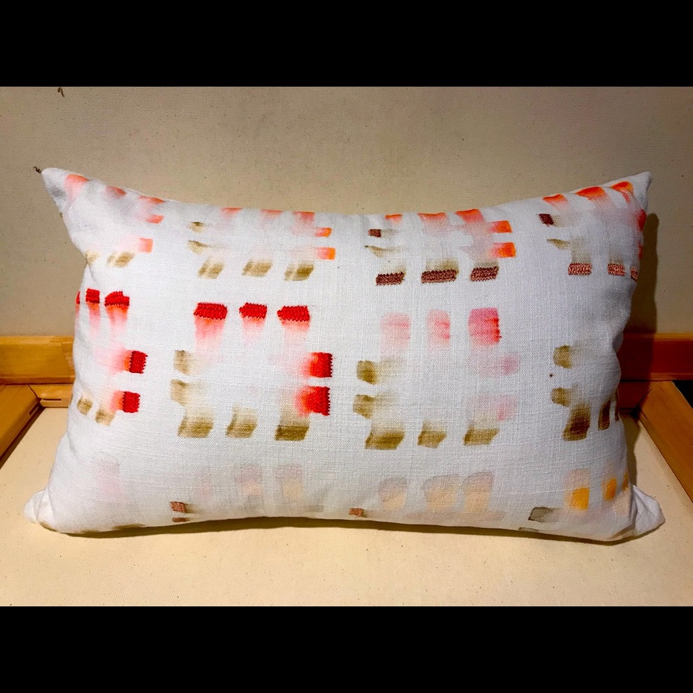 CB2 Watercolor & embroidered pillows. Set of 2.